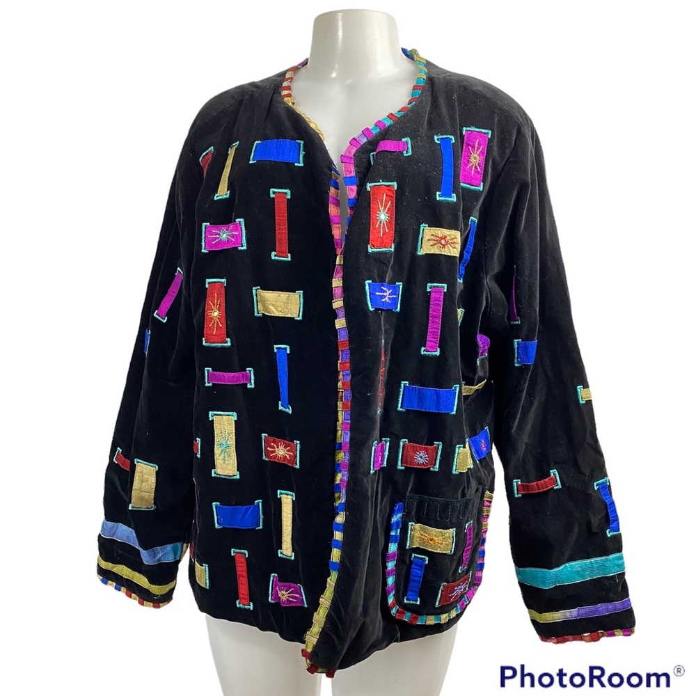 Yak Magik Multicolored Reversible Velvet & Mirrors Jacket XL